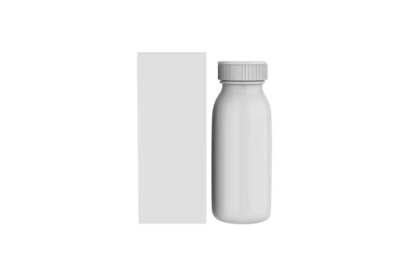 Matte Plastikflaschen Attrappe Isoliert Auf Weißem Hintergrund Illustration — Stockfoto