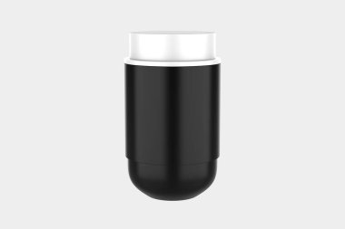 Matte yalıtımlı yiyecek kavanozu beyaz arka planda izole edildi. 3d illüstrasyon