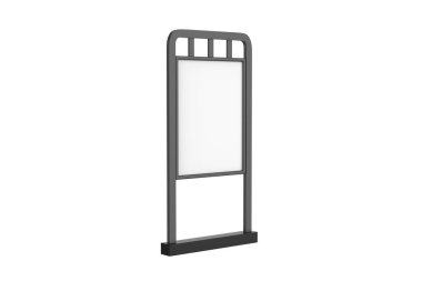 Açık hava reklam standı. Beyaz arka planda izole edilmiş bir resim. Tasarımınız için şablonu hazırlayın. 3d illüstrasyon