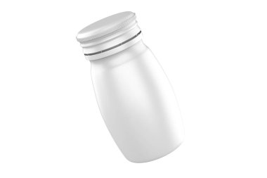 Matte Plastik Jar Mockup beyaz arka planda izole edildi. 3d illüstrasyon