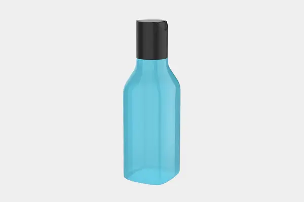 Przezroczyste Plastikowe Kosmetyki Mockup Butelki Izolowane Białym Tle Ilustracja — Zdjęcie stockowe