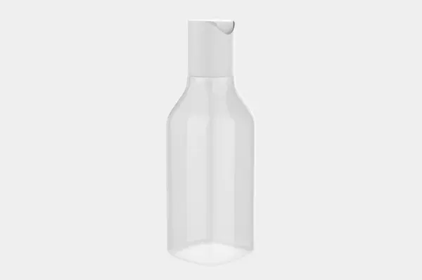 Σαφές Πλαστικό Καλλυντικό Μπουκάλι Mockup Απομονώνονται Λευκό Φόντο Εικόνα — Φωτογραφία Αρχείου