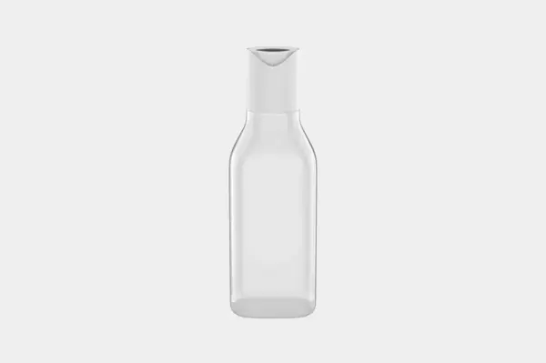 Maquette Bouteille Cosmétique Plastique Transparent Isolé Sur Fond Blanc Illustration — Photo