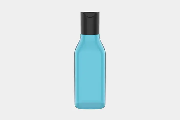 Σαφές Πλαστικό Καλλυντικό Μπουκάλι Mockup Απομονώνονται Λευκό Φόντο Εικόνα — Φωτογραφία Αρχείου