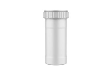 Matte Salt Jar Mockup beyaz arka planda izole edildi. 3d illüstrasyon