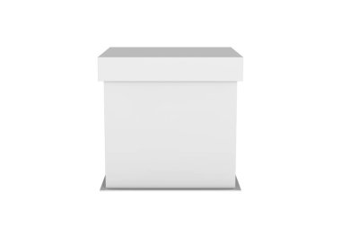 Matte sert kutu modeli beyaz arka planda izole edildi. 3d illüstrasyon