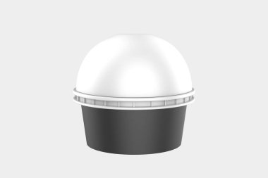 Plastic Cup with Dome Cap Mockup Isolated On White Background. 3d illustration