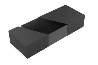 Kağıt sert kutu, beyaz arka planda izole edildi. 3d illüstrasyon