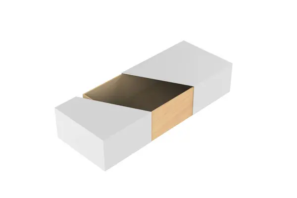 stock image Paper Hard Box Mockup Isolated On White Background. 3d illustration