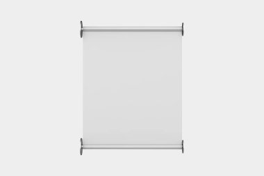 Square Banner Mockup Beyaz Arkaplanda İzole Edildi. 3d illüstrasyon