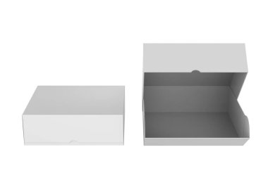 Kağıt Kek Kutusu Beyaz Arkaplan 33d illüstrasyonunda izole edildi