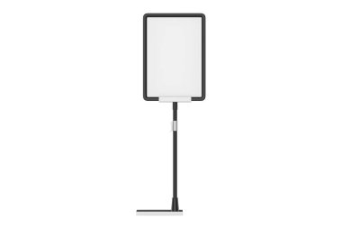 Perakende gösterim stand-up 'ı beyaz arka planda izole edildi. 3d illüstrasyon