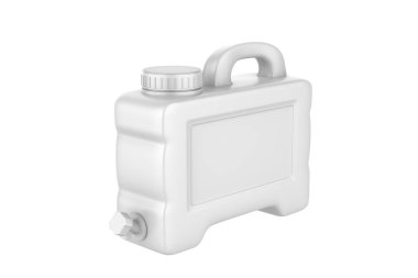 Tap Mockup 'ı beyaz arka planda izole edilmiş Jerrycan. 3d illüstrasyon