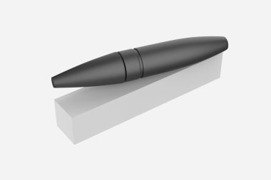 Matte Mascara metro modeli beyaz arka planda izole edildi. 3d illüstrasyon