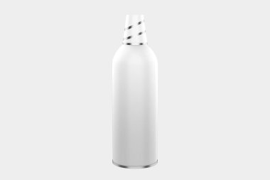 Krem şanti şişesi beyaz arka planda izole edildi. 3d illüstrasyon