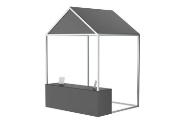 Fast food ya da kahve standı beyaz arka planda izole edilmiş.