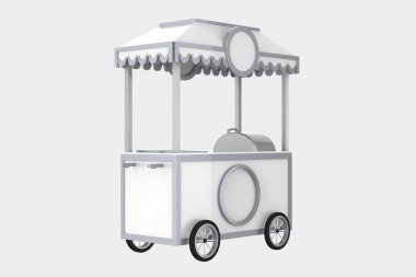 Fast food ya da kahve standı beyaz arka planda izole edilmiş.