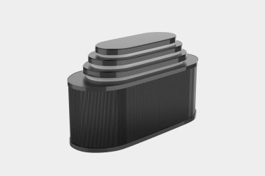 Parfüm, Makyaj ve diğer kozmetik ürünlerini göster. 3d illüstrasyon