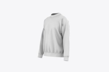 Boş sweatshirt şablonu, görünmez mankenin doğal şekli, baskı için tasarlanmış, beyaz arka planda izole edilmiş. 3d illüstrasyon