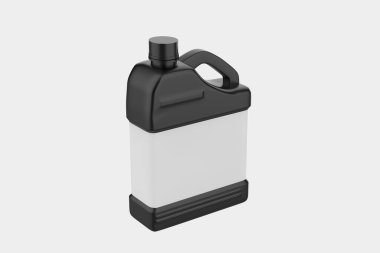 Beyaz arka planda izole edilmiş plastik Jerry Can Mockup. 3d illüstrasyon