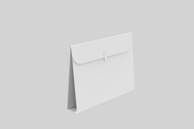 Zarf Mockup gri arka planda izole edildi. 3d illüstrasyon