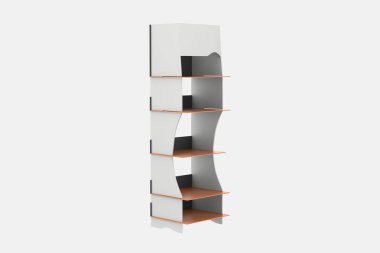 Beyaz Arkaplanda İzole Edilmiş Stand Mockup Göster. 3d illüstrasyon