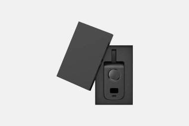 Küçük Güç Bankası, Kablosuz Hızlı Şarj. Powerbank Taşınabilir Şarj, telefon için elektrik bankaları. 3d illüstrasyon