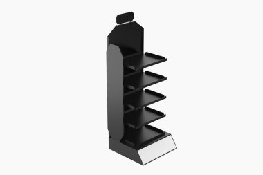 Beyaz Arkaplanda İzole Edilmiş Stand Mockup Göster. 3d illüstrasyon