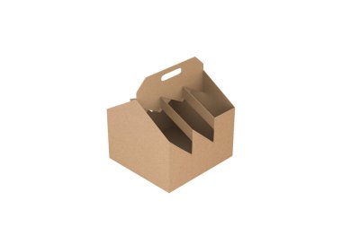 Ambalaj malzemeleri karton kutu, altı paket karton karton kutu. 3d illüstrasyon