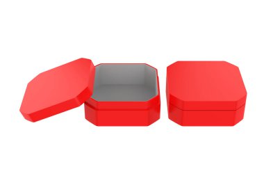 Kağıt sert kutu, beyaz arka planda izole edildi. 3d illüstrasyon