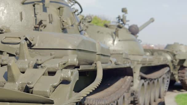 Kolona Obrněných Vozidel Tanků Národní Ozbrojené Síly Vojenské Vybavení Jednotky — Stock video