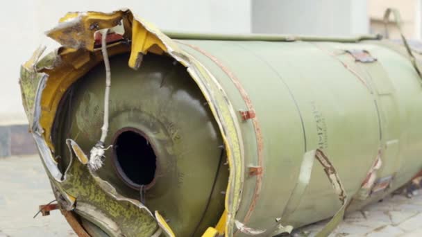 Reste Von Raketeneinheiten Des Operativ Taktischen Raketensystems Tochka 9M79M Das — Stockvideo
