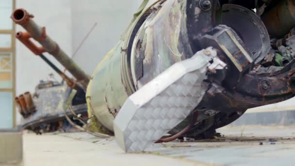 Частини Тактичної Балістичної Ракети Отр Знищено Російську Військову Техніку Витрачений — стокове відео