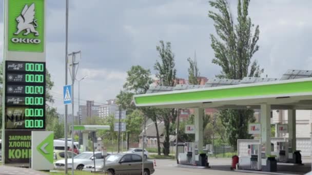 Síť Čerpacích Stanic Ukrajině Okko Nefunguje Žádná Auta Nedostatek Nafty — Stock video