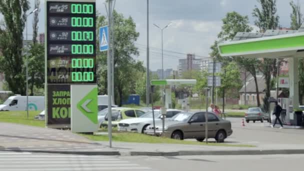 Nätet Bensinstationer Ukraina Okko Inte Fungerar Inga Bilar Brist Dieselbränsle — Stockvideo