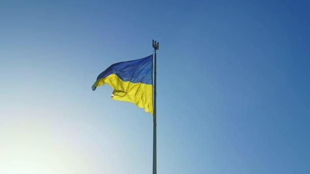 Bandeira Ucrânia Símbolo Oficial Estado Ucrânia Bem Como Dos Símbolos — Vídeo de Stock
