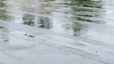 Damlalar çatıya vurur, sağanak yağmur, sağanak yağmur. Binanın düz çatısı yağmurdan koruyan su geçirmez bir maddeyle kaplı. Ruberoid, yuvarlanmış çatı ve su geçirmez malzeme.