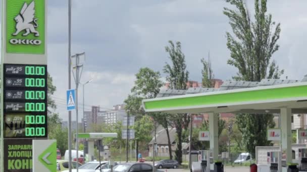 Network Filling Stations Shop Cafe Ukraine Okko Fuel Gas Stations — Stockvideo