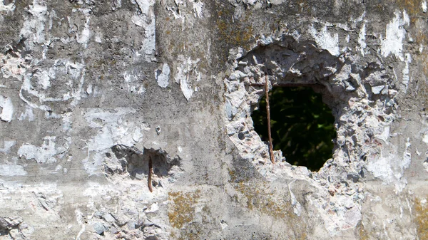 Foto Einer Kaputten Zementmauer Oder Eines Zaunes Stone Grunge Seltsame — Stockfoto