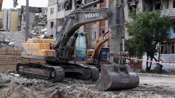 Obytná Budova Silném Požáru Byty Balkony Byly Zničeny Ohněm Poté — Stock video