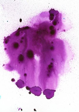 Menekşe ve mor suluboya resim, sıcak ve soğuk arasında mükemmel bir şekilde harmanlanmış.