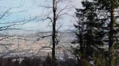 Drone view over Zurich city and lake Zurich from Uetliberg Zurich's local mountain.