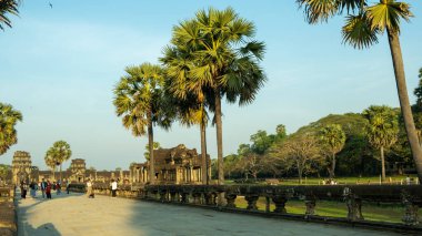 Kamboçya, Siem Reap, şehir, 27.02.2023 Angkor Wat Kamboçya Tapınağı.