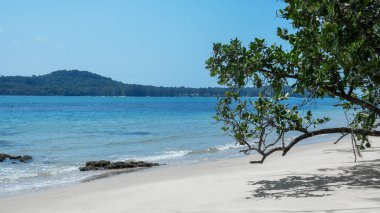 Kamboçya 'daki Koh Ta Kiev adasında güzel bir sahil..