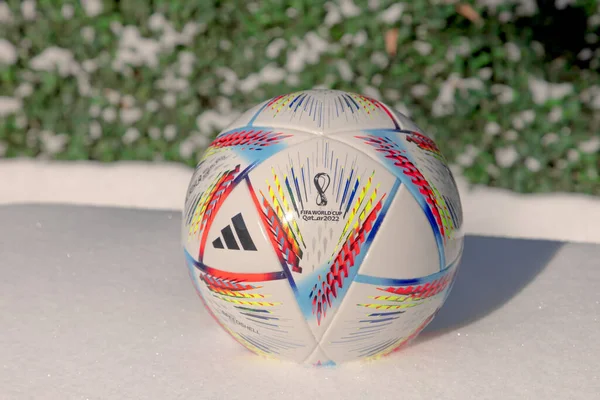 Люсейл Катар 2022 Adidas Rihla Mini Ball Football Компактний Розмір — стокове фото