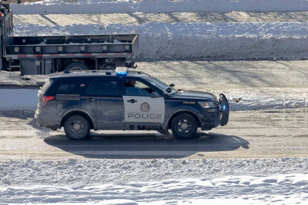 2022 Калгарі Альберта Канада Поліцейська Машина Або Крейсер Взимку — стокове фото