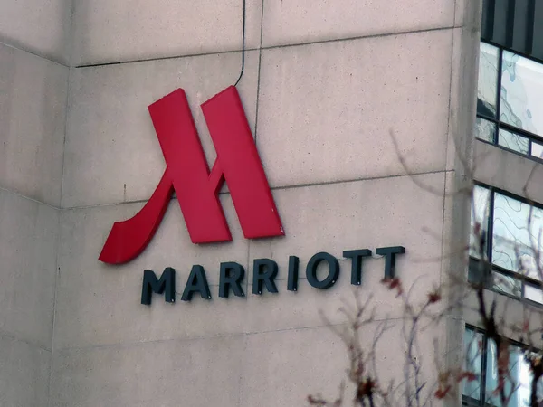Nov 2022 Calgary Alberta Canadá Marriott Hospitalidad Empresa Signo Logo — Foto de Stock
