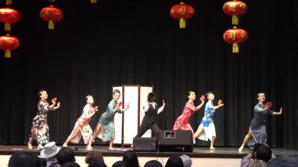 Calgary Alberta Canada Jan 2023 Dance Performance Chinese Cultural Centre — Vídeo de stock