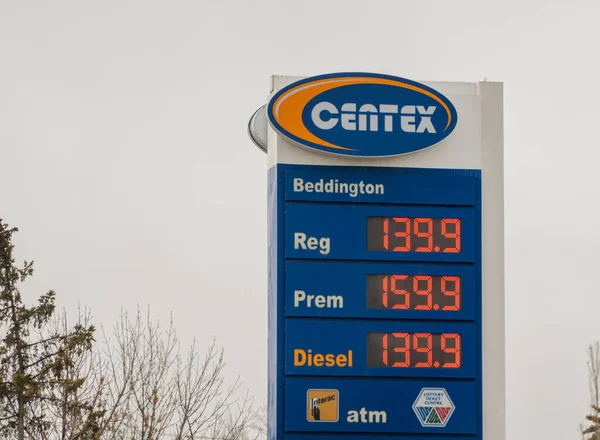 Calgary Alberta Canada Apr 2023 Centex Gas Station Sign Gasoline — Stock Photo, Image