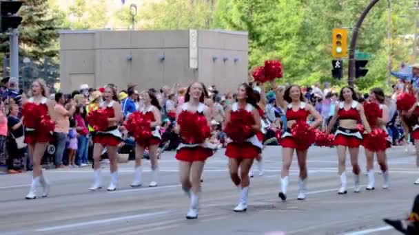 Calgary Alberta Canada Juli 2023 Stampeders Outriders Dansen Cheerleader Team — Stockvideo